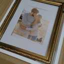 Americanflat 11x14 Picture Frame with Shatter-Resistant Glass - Use as 8x10 Frame with Mat or Display 11x14 Photo Without Mat - Ornate Picture Frames for Wall Display - Gold