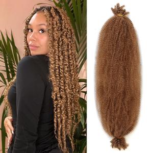 8 Packs Honey Blond Springy Afro Twist Hair 30 Inch Pre-Separated Spring Twist Crochet Braids Hair For Long Marley Twist Braiding Hair Extension For Women (8 Strands/Pack,27#)