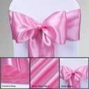 Babenest Satin Chair Sashes Ties Upgraded 50 pcs Chair Ribbons Bows for Wedding Banquet Party Easter Christmas Events Decoration (Pink)