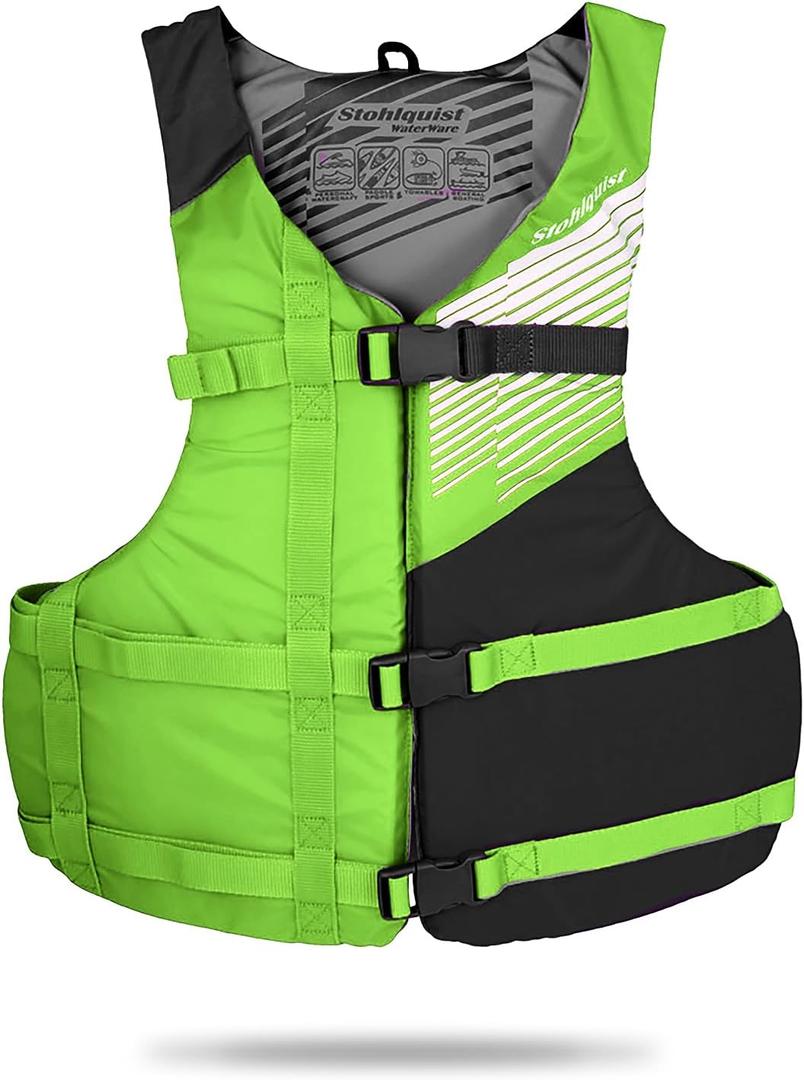Stohlquist Fit Youth Life Jacket - Coast Guard Approved, High Mobility PFD, Buoyancy Foam, Fully Adjustable for Children Around, 75-125 lbs