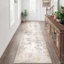 3x12 Washable Runner Rug Beige Grey Neutral Abstract Hallway Kitchen Living Room Bedroom Non Slip Throw Rug Soft Low Pile Indoor Carpet for Entrance Laundry Bathroom