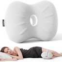 Ruizman Knee Pillow for Side Sleepers - Cooling Pillows Between Legs for Side Sleeping - Large Memory Foam Knee Pillows for Hip Pain & Spine Alignment (Light Grey)