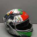 KYPARA Motorcycle Dual Visor Flip up Modular Full Face Helmet with DOT Certification of Impressionism, Size M