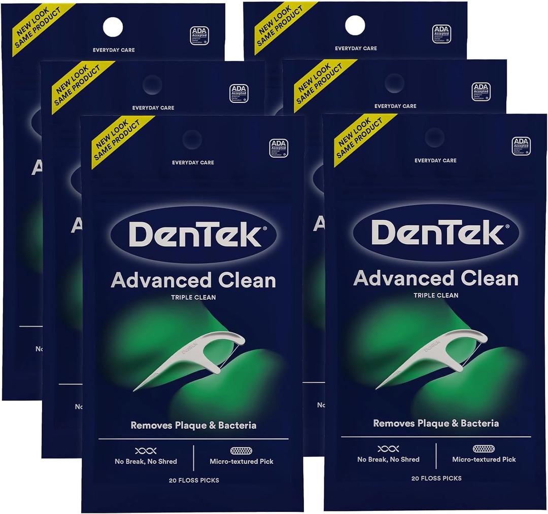 7 x DenTek Triple Clean Fresh Mint Floss Picks, 20 Count