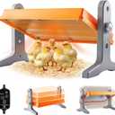 Chick Brooder Heater Plate 12" x 8" Adjustable Height & Temperature Poultry Warmer for Up to 10 Chicks, Brooder Heating Plate for Chicks and Ducklings, Orange