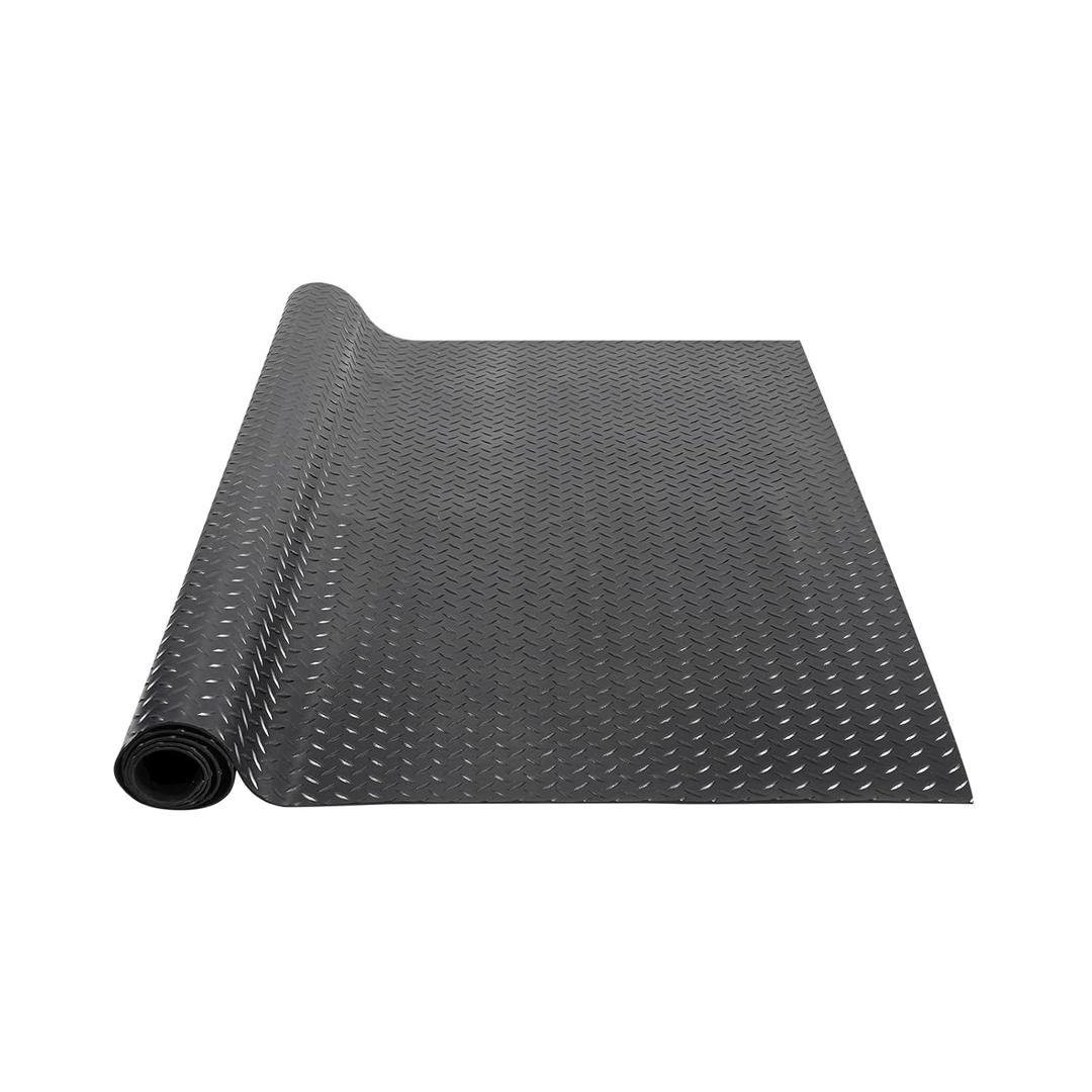 VEVOR Diamond-Plate Rubber Flooring Roll, 3 mm x 4 ft x 6 ft Garage Floor Mat, SBR Rubber Garage Flooring Roll, Easy to Clean, Diamond Plate Rubber Mat for Under Cars, Garage Industry Gym, Black