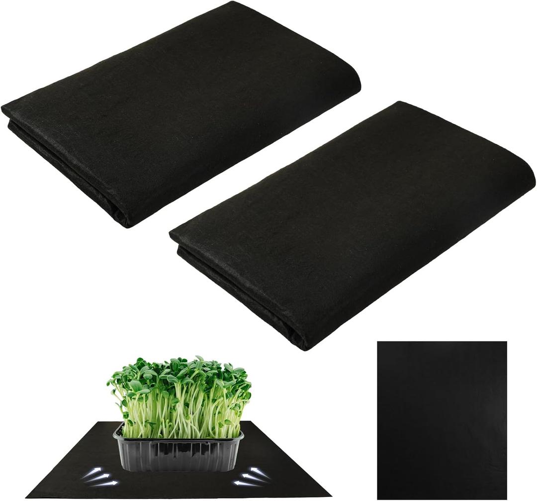 2Pack Automatic Plant Watering Mat 47.2"x39.4" Capillary Mat for Plants Watering Mat Automatic Watering System for Potted Plants 3mm Thick Self Watering Mat for Greenhouse Indoor Plants (Black)