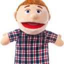 1 Pcs Family Hand Puppets 12 Inch Grandparents, Mom & Dad, Brother & Sister Plush Hand Puppet Toys Role-Play Toy Puppets for Kids Storytelling Imaginative Pretend Play Teaching Preschool(Dad)