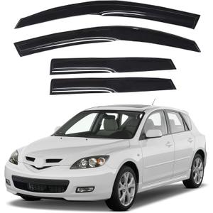 munirater Side Window Visor Vent Rain Guard Deflector Replacement for 2004-2009 Mazda 3 Hatchback