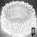 LAMPHOME 33ft Christmas Decorative Mini Lights, 100 LED Transparent Wire Fairy Starry String Lights Plug in, 11 Lighting Modes, for Indoor Outdoor Xmas Tree Wedding Party Decoration (White)
