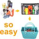 Clear Beach Bag Organizer Compatible with Bogg Bag X Large Size, PVC Insert Divider Liner for XL Bogg Bag Accessories (Clear-Black)