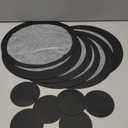 Homaxy Round Faux Leather Placemats and Coasters, Washable Dual-Side Table Mats, Wipeable Heat-Resistant Dining Place Mats for Outdoor and Indoor, Set of 6, Diameter 13 and 3.93 inch, Black