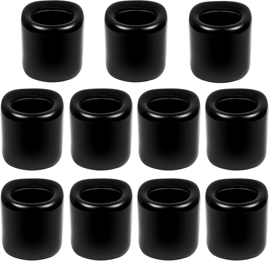 Black Spell Candle Holders 10 PCS, KSWING 1/2 Inch Diameter Ceramic Chime Ritual Candlestick Holders, Great for Casting Meditation Rituals Prayer Birthdays Altar Vigil Wiccan Supplies