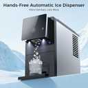 COWSAR Nugget Countertop Ice Maker, 33 lbs/Day Chewable Pellet Ice Machine with Self-Cleaning, Auto Lighting & Measured Dispensing, Portable Pebble Ice Maker for Home, Kitchen, Office, Black