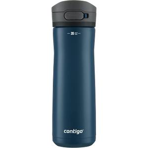 Contigo Jackson Chill 2.0, Vacuum-Insulated Stainless Steel Water Bottle with Secure Lid, Leak-Proof Travel Friendly, 20oz Capacity, Blueberry Color, Keeps Drinks Cold for 12 Hours