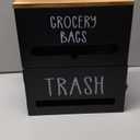 2 in 1 Trash Bag Dispenser, Double Wall Mounted,Wood Trash Bag Holder, used in kitchen, garage, laundry room, can store Environmentally friendly food bags and garbage bags (Black)