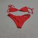 Aqua Eve Women Two Piece Bikini High Cut Swimsuit Triangle Bathing Suit Cheeky Bikini Set (Medium, Hot Red)