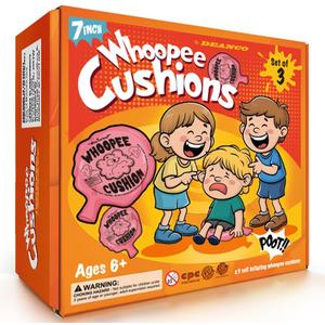 DEANCO Whoopee Cushion 3 Pack - Three 7 inch Self-Inflating Whoopee Cusions Premium Rubber for Louder Fart Sound, Gag Gifts for Kids and Adults, April Fools Pranks