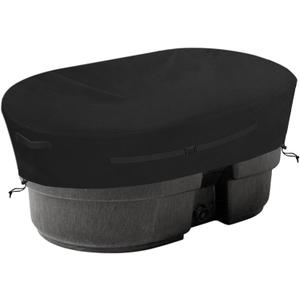 SIRUITON 100 Gallon Oval Stock Tank Cover, Heavy Duty 600D Oxford Fabric Ice Cold Water Therapy Ice Bath Cover Waterproof Rip Proof Tough Keeps Tanks Clean,Black