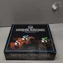 Horse Racing Board Game - 23"x12" - Derby Classic Horse Race Game with 11 Metal Horses - Foldable Wood Horse Game with Dice, Premium Chips & 2 Packs of Cards - Rustic Brown