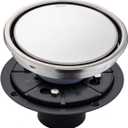 6 inch brushed circular shower floor drain, concealed tile-in installation, complete with sealing ring flange assembly and removable drain cover plate, SUS stainless steel