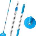 Spin Mop Replacement Handle 360 Degree Spin Mop Pole Handle Replacement Rotating Telescopic Stick for Mop Head, Ideal for Home and Household Cleaning (Blue)