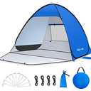Glymnis Pop Up Beach Tent Beach Shade Tent for 1-4 Persons Sun Shelter UPF 50+ Enclose Zipper Door Portable Easy Up Beach Tent L (3-4 Person)