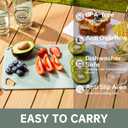 THETCHRY Plastic Cutting Board Set of 3-Cutting Boards for Kitchen BPA Free, Large-Small Chopping Boards Non-Slip for Cooking Camping Dishwasher Safe, Reversible, with Grip Handle, 15"10"0.25" Green