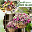 4 x 4 Pack 14 Inch Hanging Baskets for Plants Outdoor Metal Hanging Planters with Coco Coir Liner Round Wire Plant Holder Hanging Flower Pots for Outdoor Patio Lawn Balcony Garden Decor - Circular