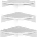 Alsonerbay White Corner Shelf Wall Mount, Set of 3 Floating Shelves for Storage and Display, Rustic Wood Shelves for Bedroom, Living Room, Bathroom, Entryway, Garage