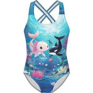 Upetstory One Piece Swimsuit for Girls Kids Size 5-14 Summer Bathing Suit