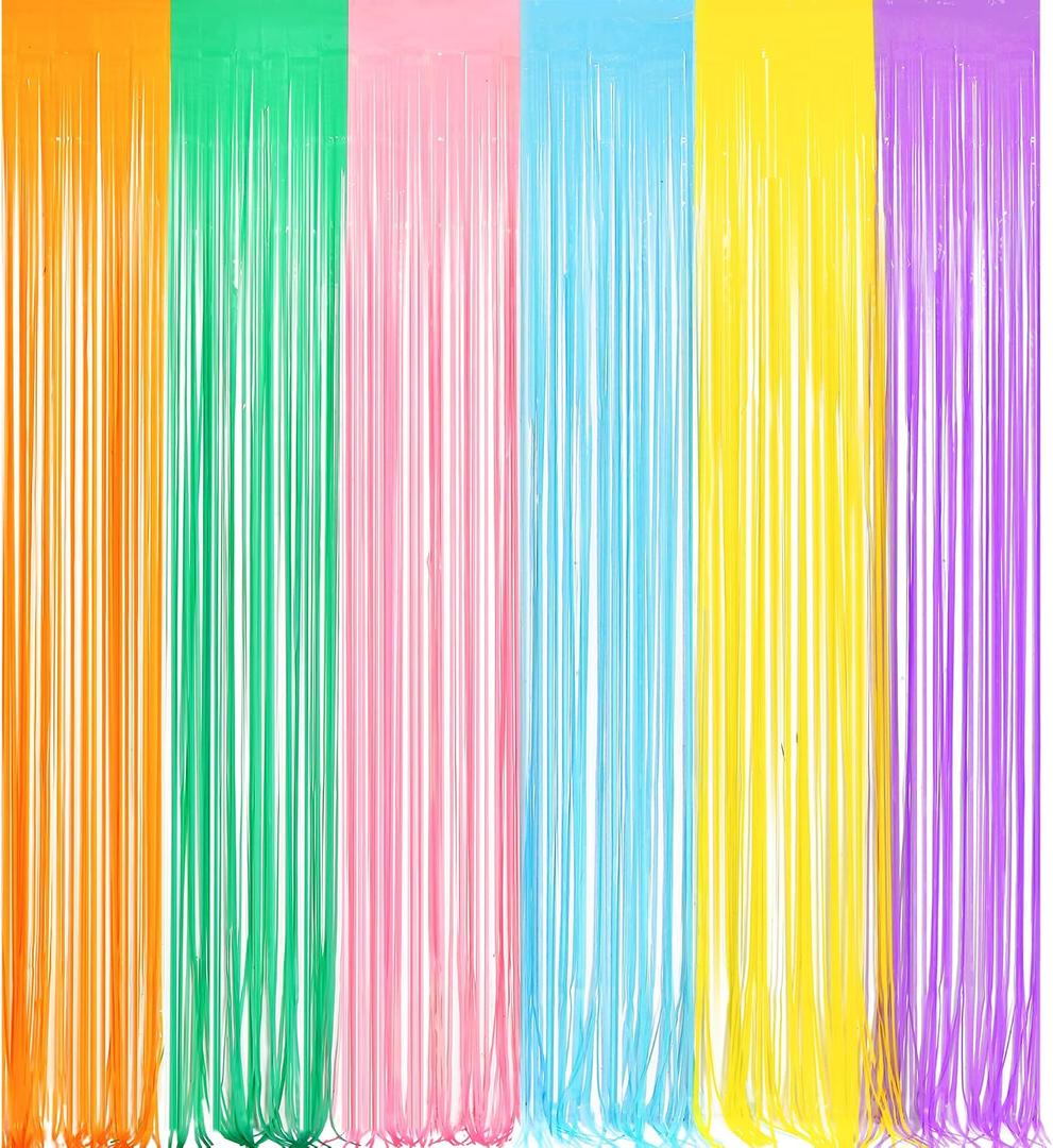 Pastel Tinsel Curtain Party Backdrop - GREATRIL Pastel Color Foil Fringe Curtain Photo Booth Streamers for Birthdays Easter Baby Bride Shower Unicorn Girls Party Decorations