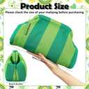 Mahjong Tile Bag Woven Clutch Purses for Women Woven Striped Dumpling Bag Summer Beach Evening Handbag for Mahjong Tile Vacation Supplies(Dark Light Green,Thick Lines)