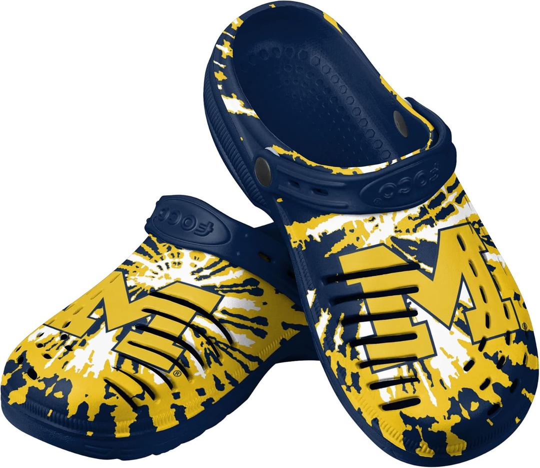 FOCO NCAA Mens Tie-Dye Clog with Strap (13-14)