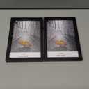 FOREV 4x6 Double Picture Frame Wooden Hinged Photo Frame Definition Glass Stand Vertically on Desktop or Tabletop Black