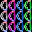 12 Pieces Light Up Tambourine, LED Tambourines for Adults Kids, Musical Flashing Tambourine Glow Tambourines Handheld Percussion Instrument for Wedding Party