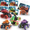 Kaelinda 28 Pack Monster Truck Valentines Day Cards for Kids  Valentine Cards for School Classroom Valentines Gifts Exchange, Inertia Stunt Car Valentines Party Favors Prizes for Kids Boys