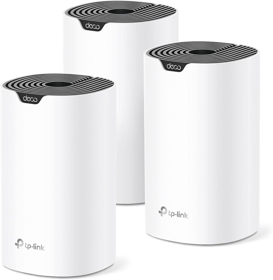 TP-Link  S4 Mesh AC1900 WiFi System - Up to 5,500 Sq.ft. Coverage, Replaces WiFi Router and Extender, Gigabit Ports, Works with Alexa, 3-pack