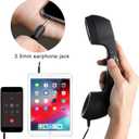Retro 3.5mm Telephone Handset Cell Phone Receiver Mic Microphone Speaker for iPhone iPad Mobile Phones Cellphone Smartphone (Yellow)