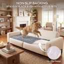 decorUhome Fuzzy Pet Couch Cover for Dogs, Non-Slip Sofa Covers for 3 Cushion Couch, Soft Thick Furniture Couch Protector, Washable Sofa Slipcovers, Grey, 27.6" x 88"
