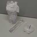 RÉΑLWÁY Iced Coffee Cups with Lids and Straws Set of 2, 16 Oz Unbreakable Plastic Drinking Glasses Reusable Iced Coffee Glass to Go Cup for Iced Tea, Juice, Water, BPA Free, Dishwasher Safe