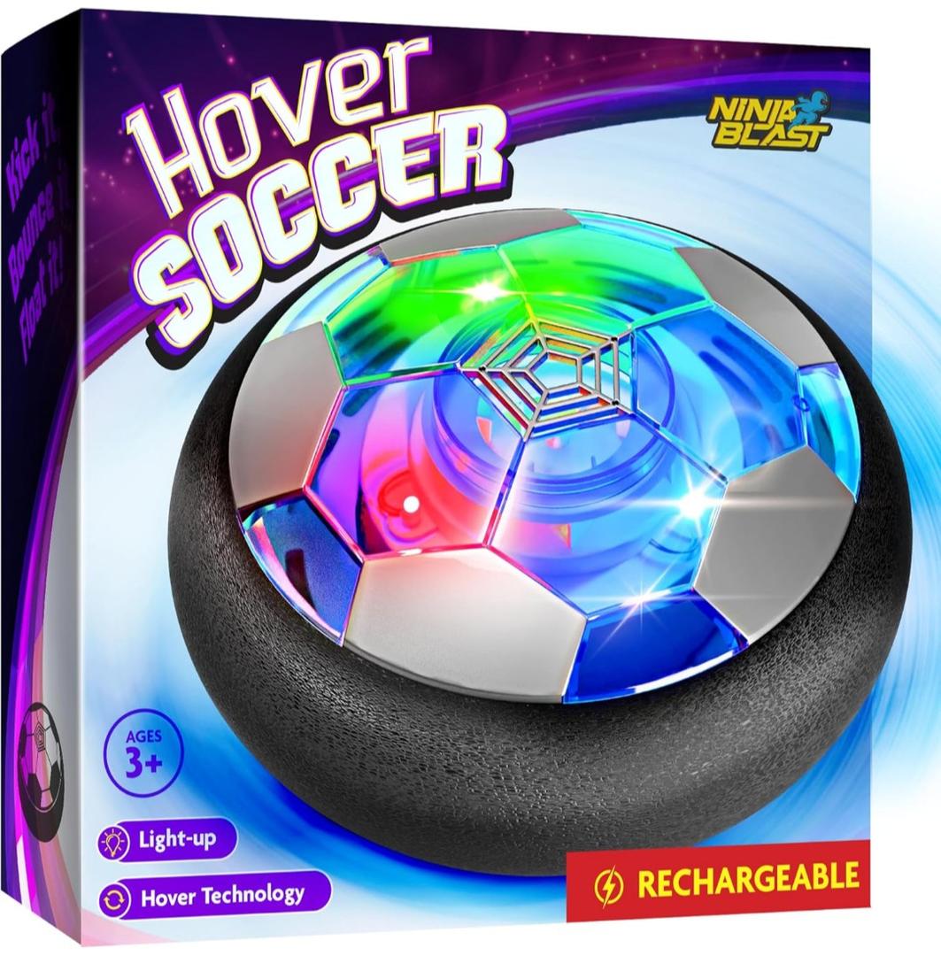 Ninja Blast Hover Soccer Light-Up Ball, Birthday Gift for Boys, Indoor Toy Games, Kids Gifts for Age 5, 6, 7, 8, 9, 10, 11, 12 Years Old, Boy Toys for Age 3 Years and Up.