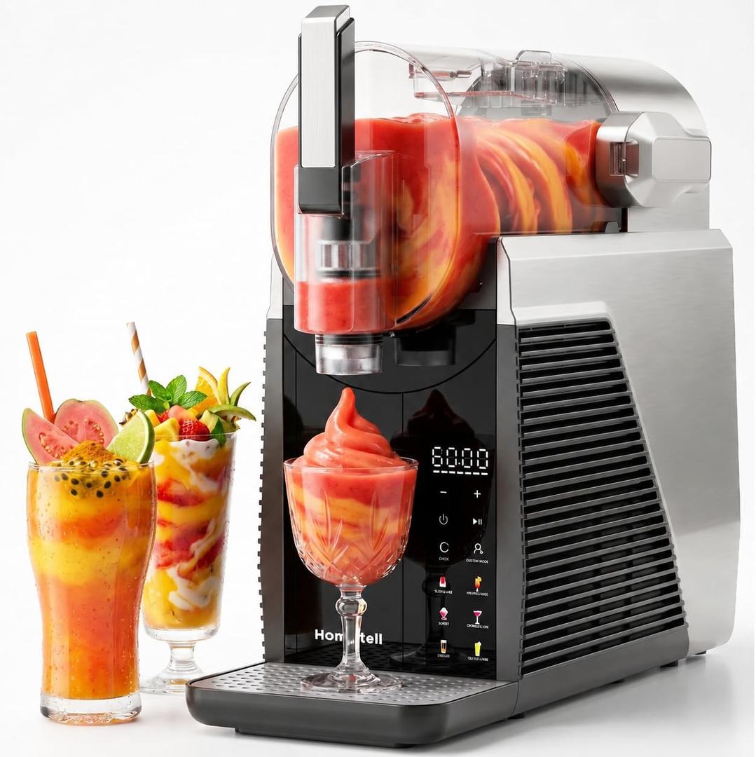 Slushie Machine for Home, No Ice Needed Frozen Drink Maker, 68oz Large Capacity with 360° QuickChill, 6 Presets & 10 Texture Settings, LED Touch Panel, Self-Cleaning for Margarita, Milkshake