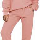 Aleumdr Women 2 Piece Outfits Sweatsuit Oversized Half Zip Pullover Long Sleeve Sweatshirt Jogger Pants Set with Pockets Size S