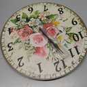 CHGCRAFT 12 Inch Wall Clock Retro Flowers Wall Clock Battery Operated Non Ticking Silent Flowers Decorative Kitchen Clock for Living Room Bedroom Home Office Decor