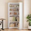 GarveeHome Corner Bookshelf, 71.8 in White Corner Bookcase, L-Shaped Bookshelf Large Bookcase, 5 Tier Display Shelf Heavy Duty Bookcases, Bookshelves with Storage, 31.5 x 31.5 x 71.8 inches