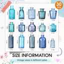Yaomiao 30 Pcs Vases Bulk Colored Flower Glass Bud Vases Valentine Vintage Colored Glass Bottles Colorful Rustic Embossed for Home Wedding Table Decorations Gifts(Blue Series)