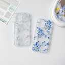 2 x NITITOP Compatible with iPhone 16 Pro Case with Card Holder Clear Cute Floral Flowers Branch for Women Girls Soft TPU Wallet Shockproof Protective Cover - Blue