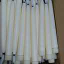 Baquler 100 Pcs Flameless Taper Candles LED Taper Candles Flickering Bulk Ivory LED Candlestick for Easter Wedding Church Halloween Christmas Party Decor Table Centerpiece, 8.5 in, No Batteries