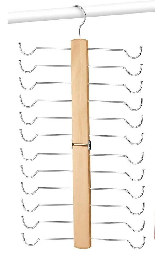 Bra Hanger for Closet, Tank Top Hanger 20 Hooks Capacity Sturdy Wood Space Saving Hanger Sport Bras Holder, Closet Organizers and Storage, Black 3Pack